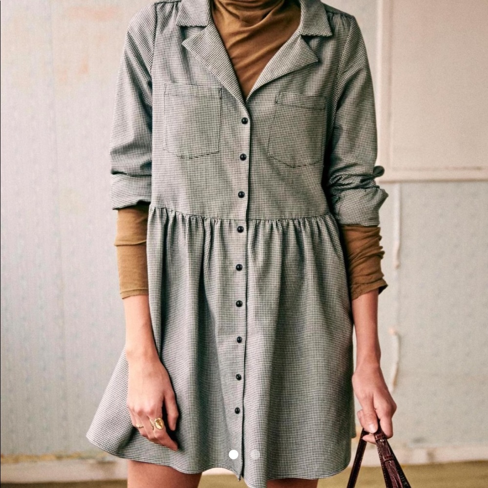 Sezane Aurora dress in pied de poule size 36